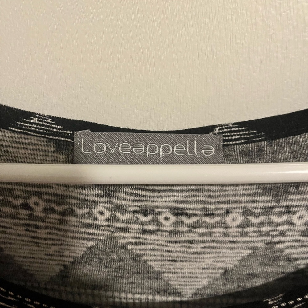 Loveappella Black and Gray Patterned Dress - Picture 3 of 4